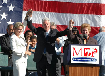 Governor Granholm, President Bill Clinton, and Senator Stabenow
