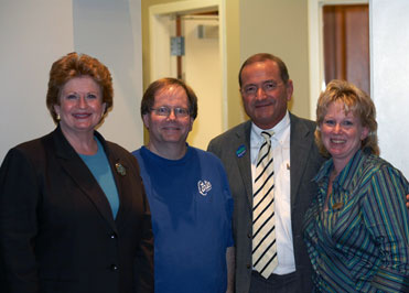 Senator Stabenow, Peter Perez and supporters, in Grand Rapids
