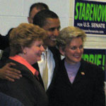 Debbie Stabenow and Barack Obama